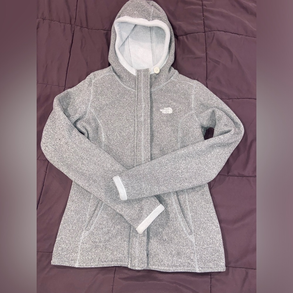 The North Face Light Gray Fleece Jacket Womens XS